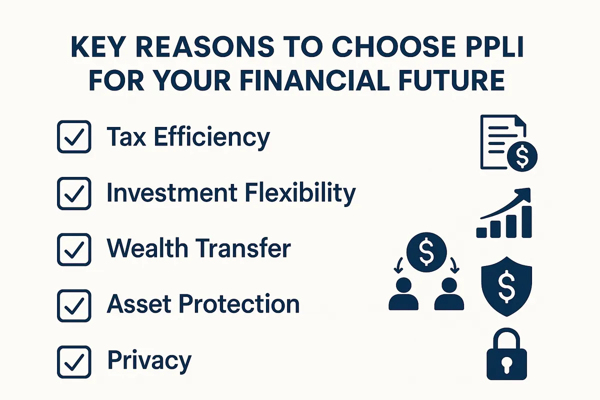 Visual checklist summarizing key reasons to choose PPLI for your financial future