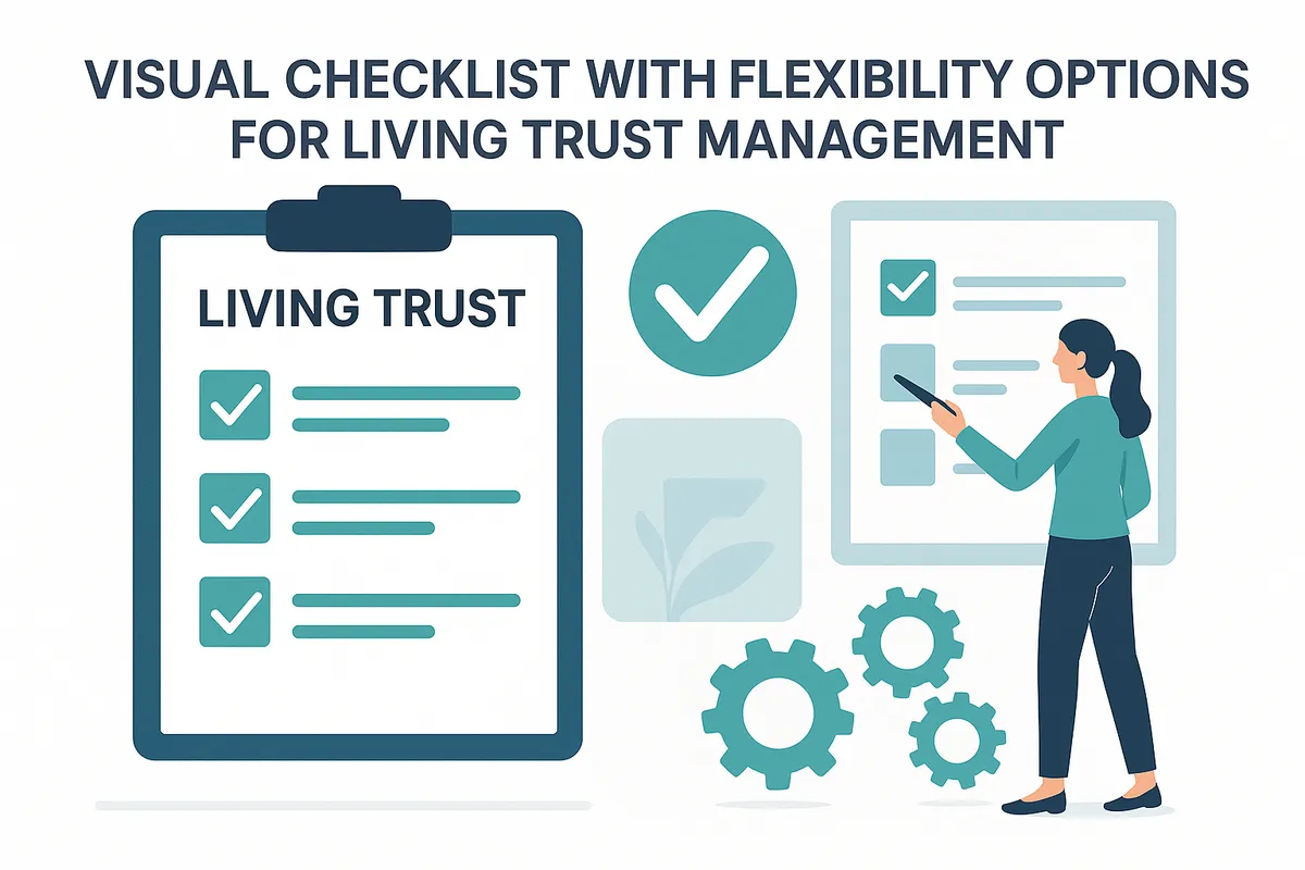 Visual checklist with flexibility options for living trust management